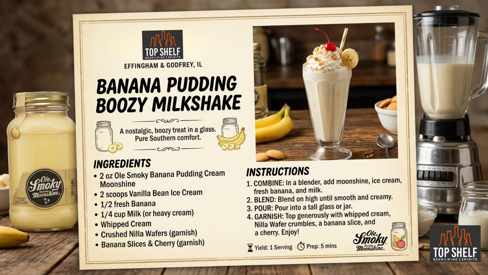 Banana pudding boozy milkshake