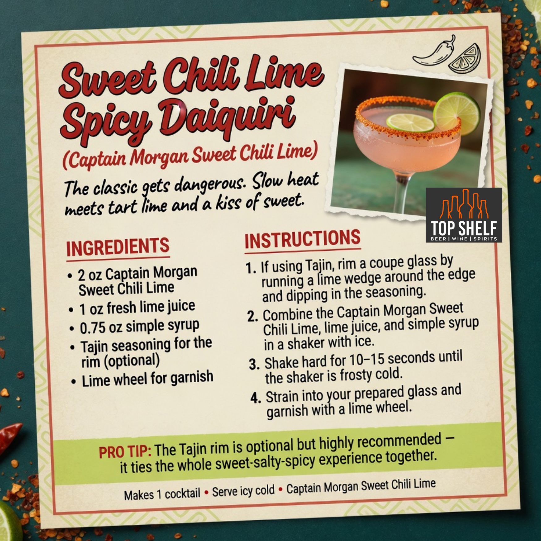 Sweet Chili Lime Spicy Daiquiri (Captain Morgan Sweet Chili Lime)