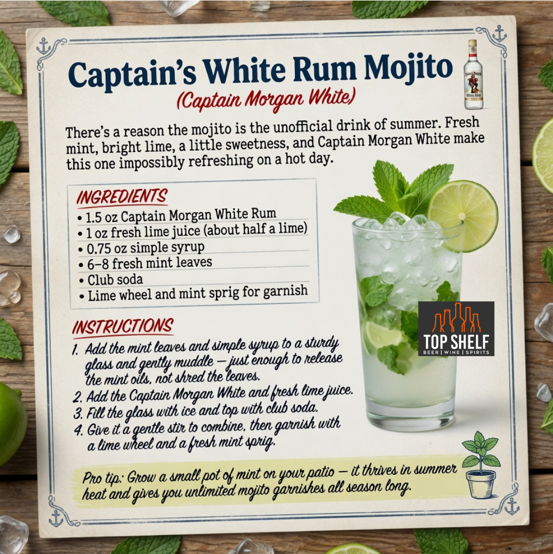 Captain’s White Rum Mojito (Captain Morgan White)